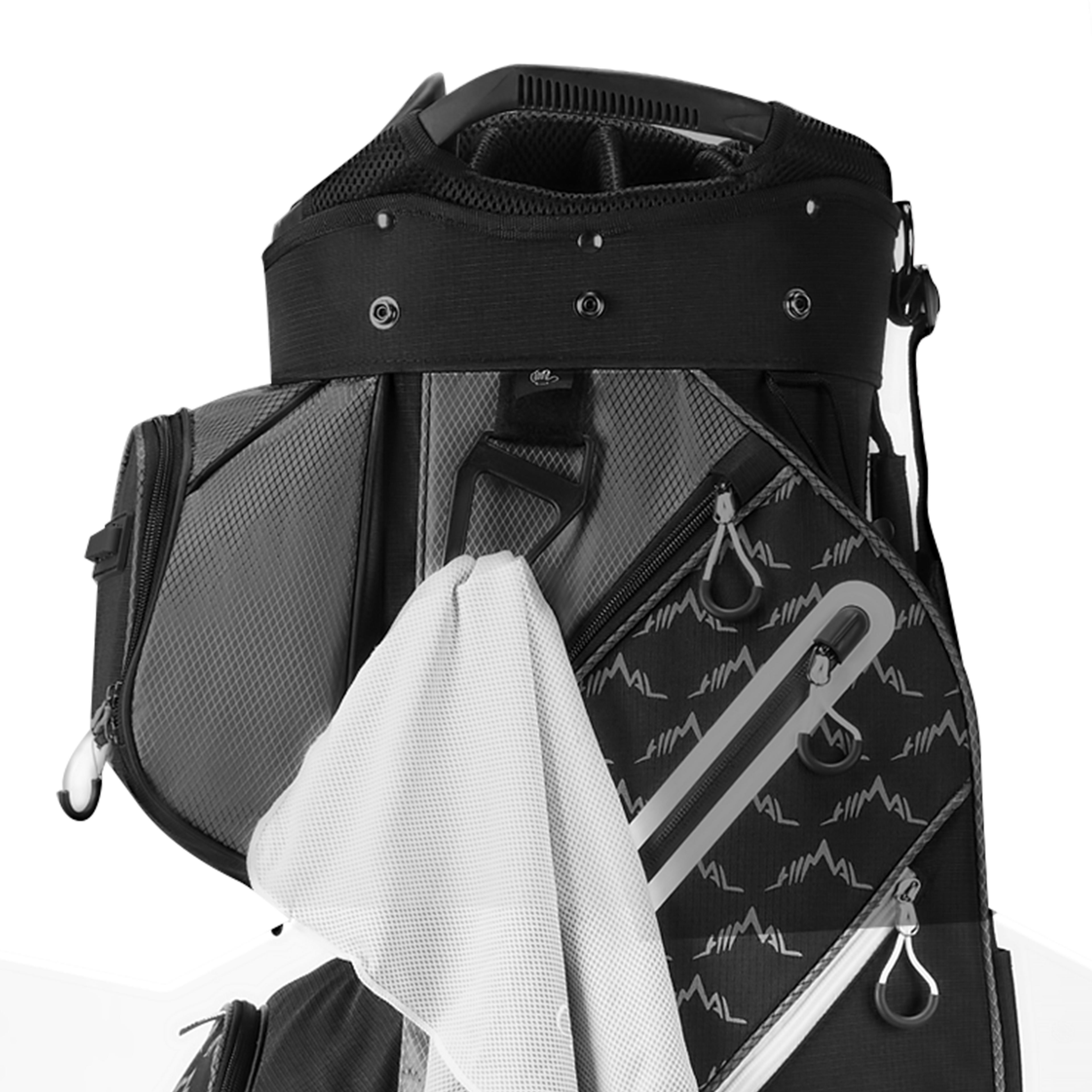 14 Way Golf Cart Bag-Black Grey